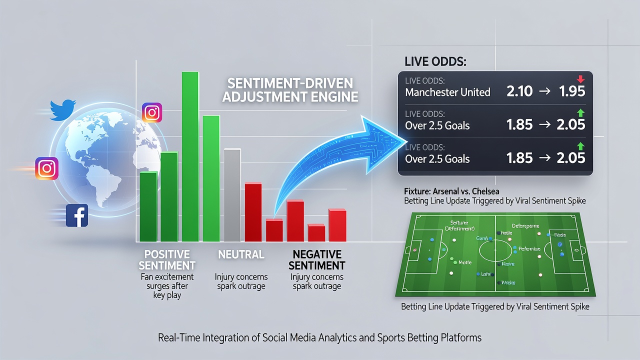 Real-time analytics dashboards displaying sentiment polarity scores alongside live tennis and racing odds